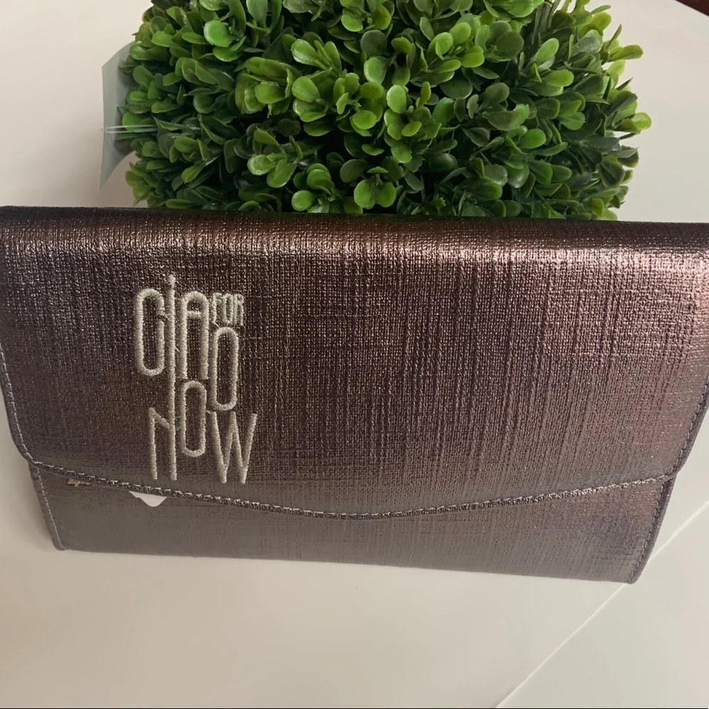 Neiman Marcus clutch Bronze color new - Picture 2 of 14